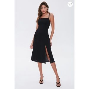 Side-Slit Cutout Cami Midi Dress